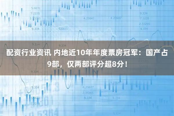 配资行业资讯 内地近10年年度票房冠军：国产占9部，仅两部评分超8分！